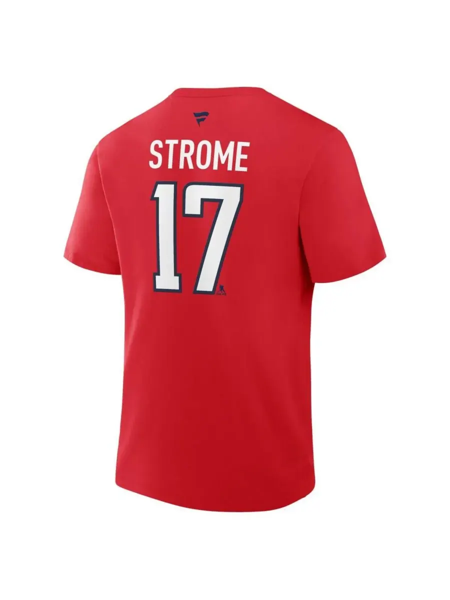 Fanatics Мужская красная футболка Dylan Strome Washington Capitals с именем и номером игрока — изображение 3 из 3, красный