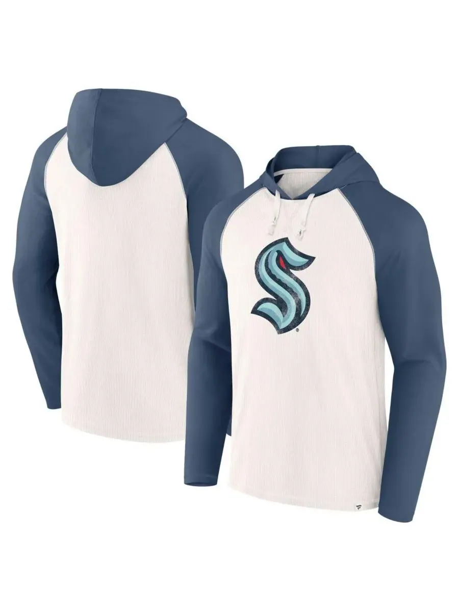 Fanatics Мужская белая винтажная толстовка с капюшоном Seattle Kraken Vintage Winger