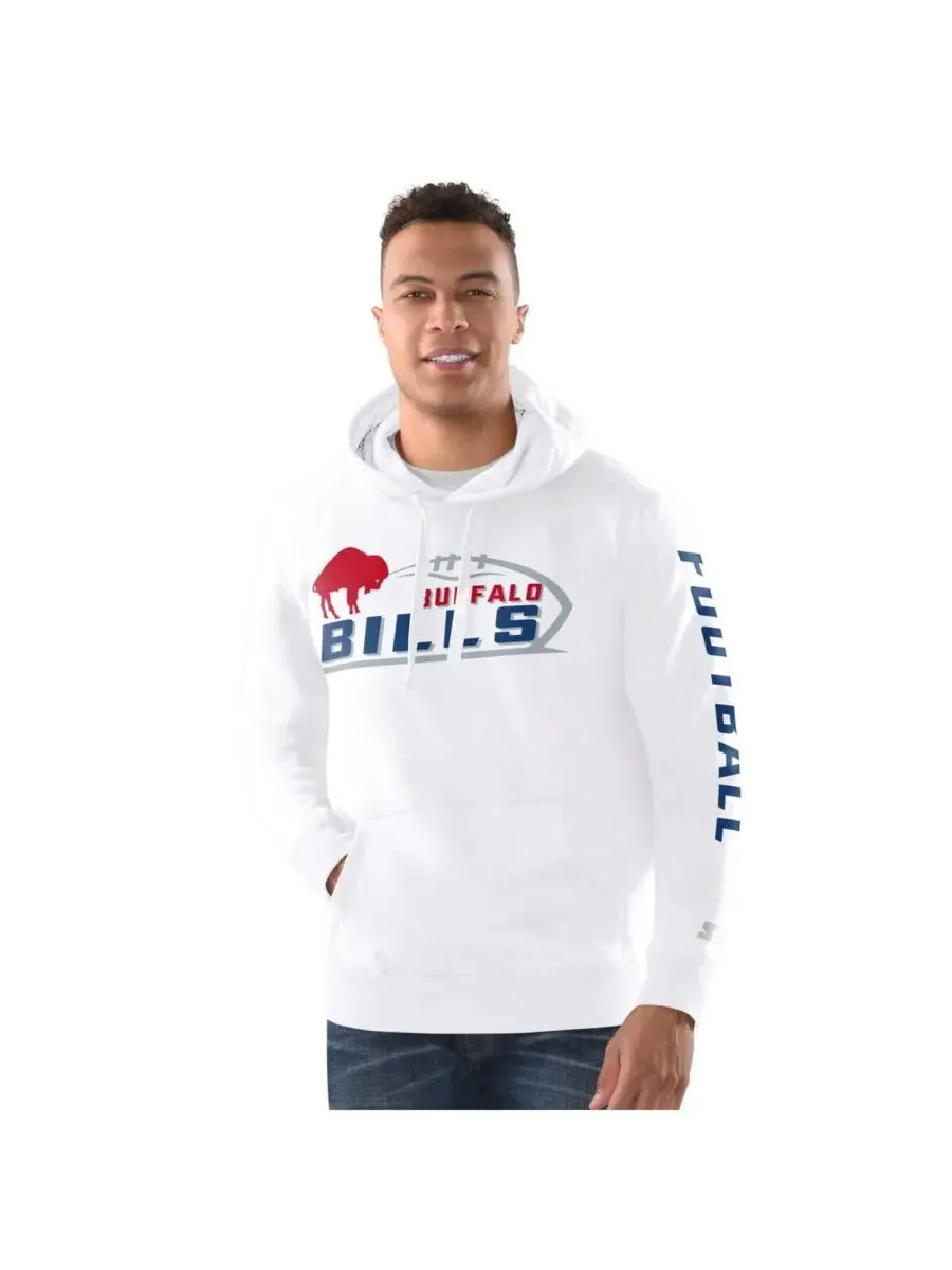 Starter Мужская белая толстовка с капюшоном Buffalo Bills