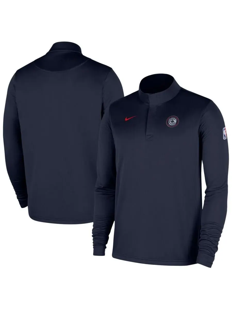 Nike Мужская темно-синяя толстовка LA Clippers 2025/26 Authentic Coaches Quarter-Zip Dri-Fit