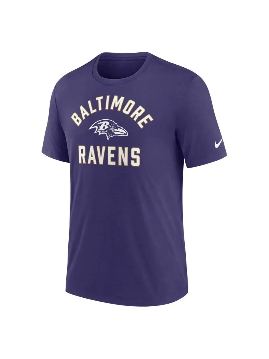 Nike Мужская фиолетовая футболка Baltimore Ravens Favorable Timeline Tri-Blend — изображение 2 из 3, фиолетовый