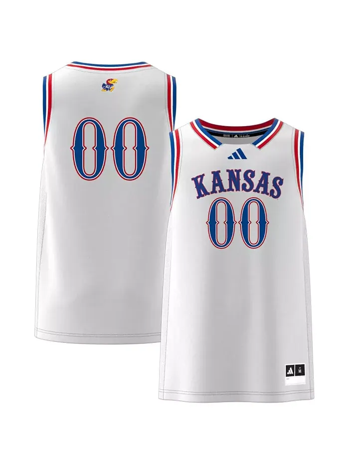 Мужская баскетбольная майка 00 Kansas Jayhawks Swingman белого цвета adidas