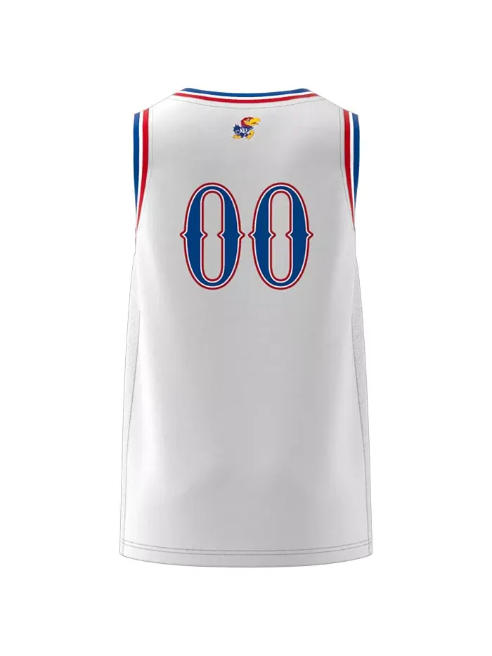 Мужская баскетбольная майка 00 Kansas Jayhawks Swingman белого цвета adidas — изображение 3 из 3
