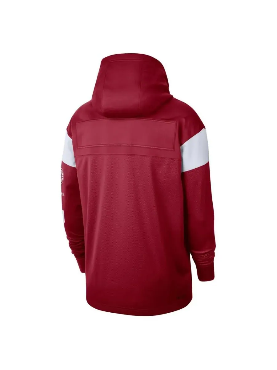 Nike Мужская толстовка с капюшоном и принтом "Малиновая футболка Oklahoma Sooners" — изображение 3 из 3, красный
