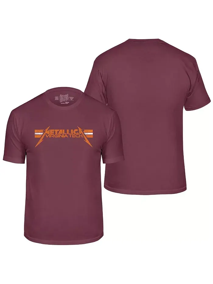 Мужская футболка Virginia Tech Hokies Metallica Retro бордового цвета Original Retro Brand