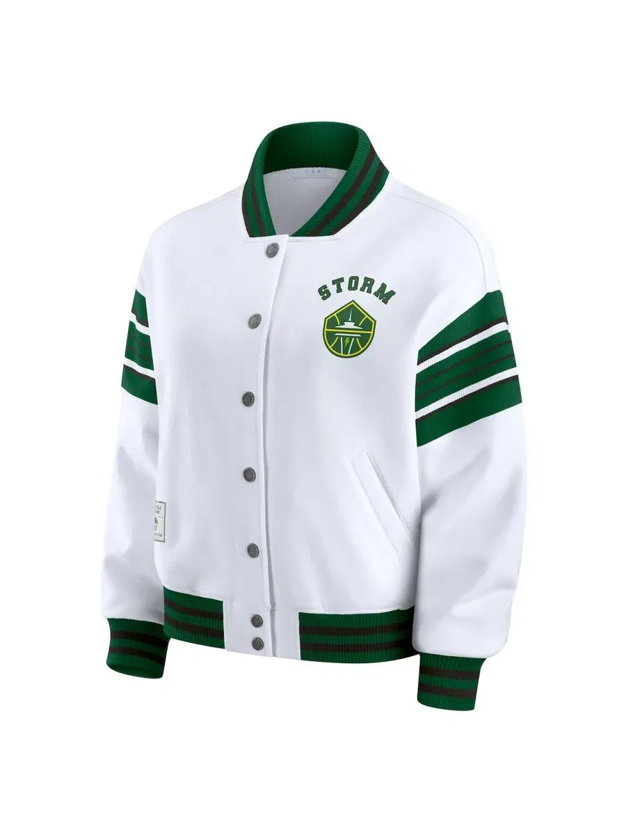 Женская флисовая куртка-свитшот с принтом, модель Seattle Storm WEAR by Erin Andrews — изображение 2 из 5, белый