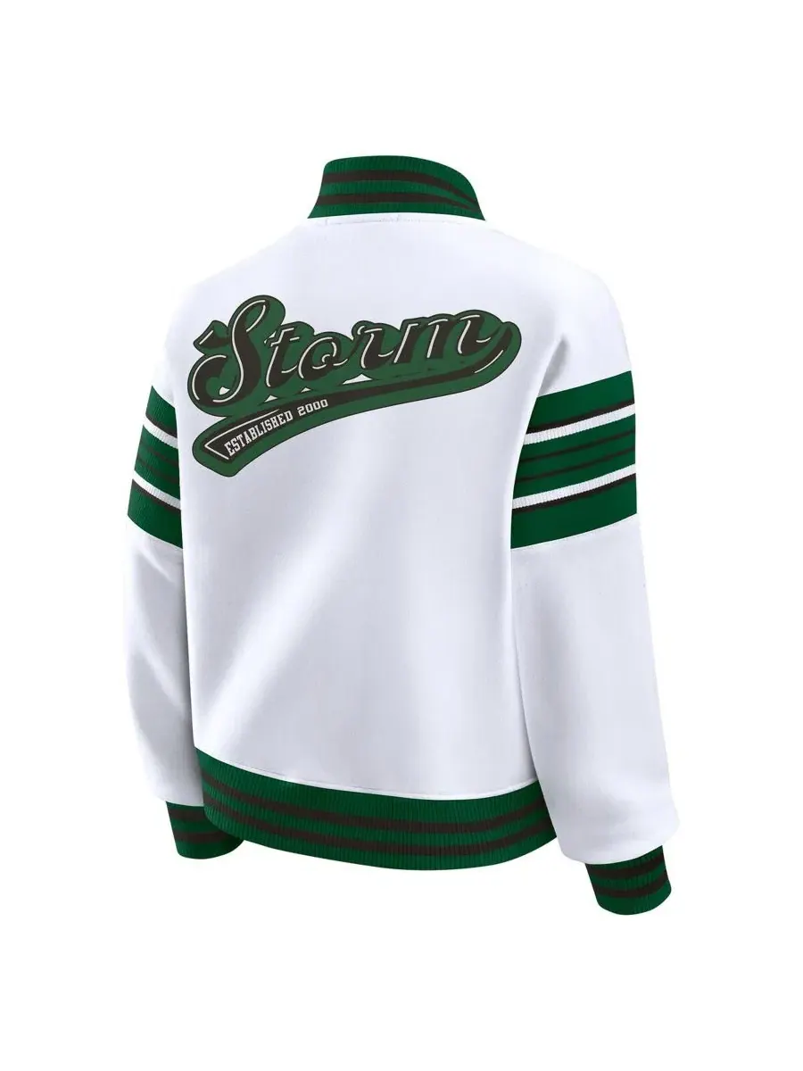 Женская флисовая куртка-свитшот с принтом, модель Seattle Storm WEAR by Erin Andrews — изображение 3 из 5, белый