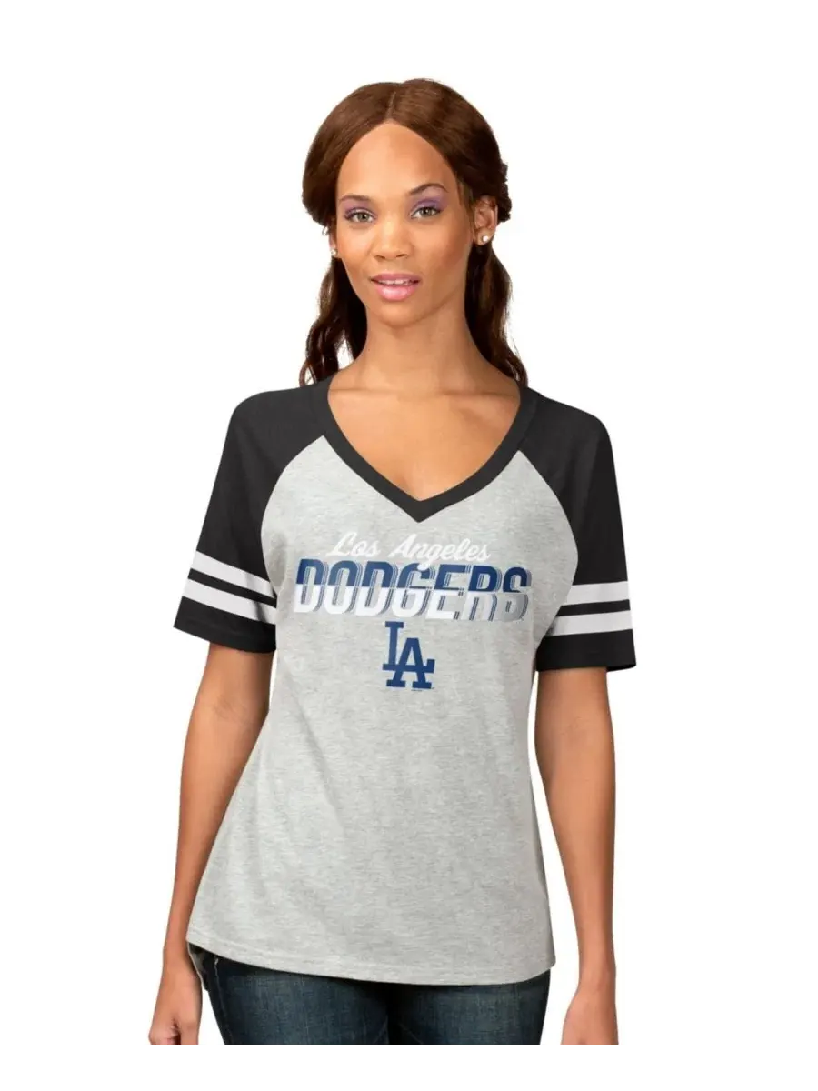 Футболка с V-образным вырезом Goal Line Raglan Heather Gray