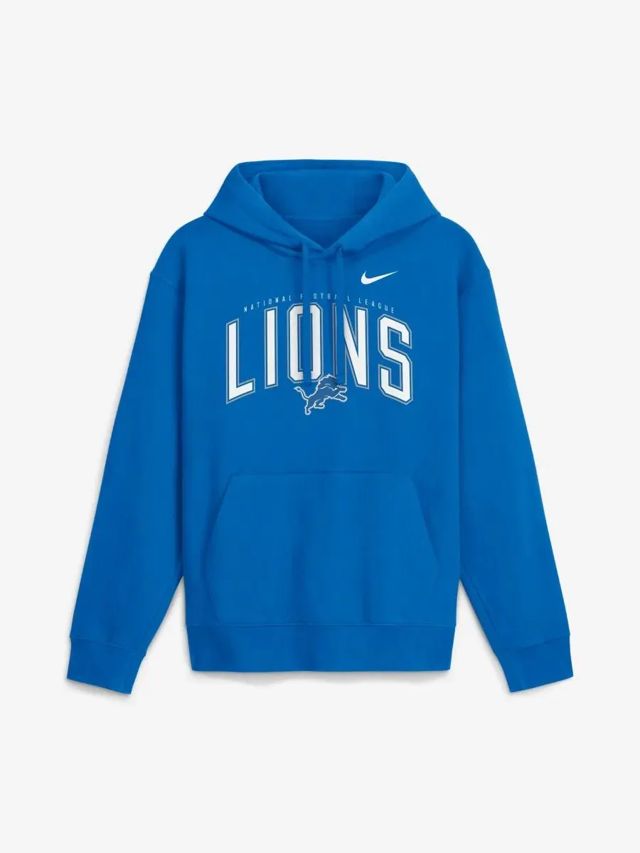 Толстовка с капюшоном с принтом Detroit Lions Expect Victory Club Fleece Pullover Nike