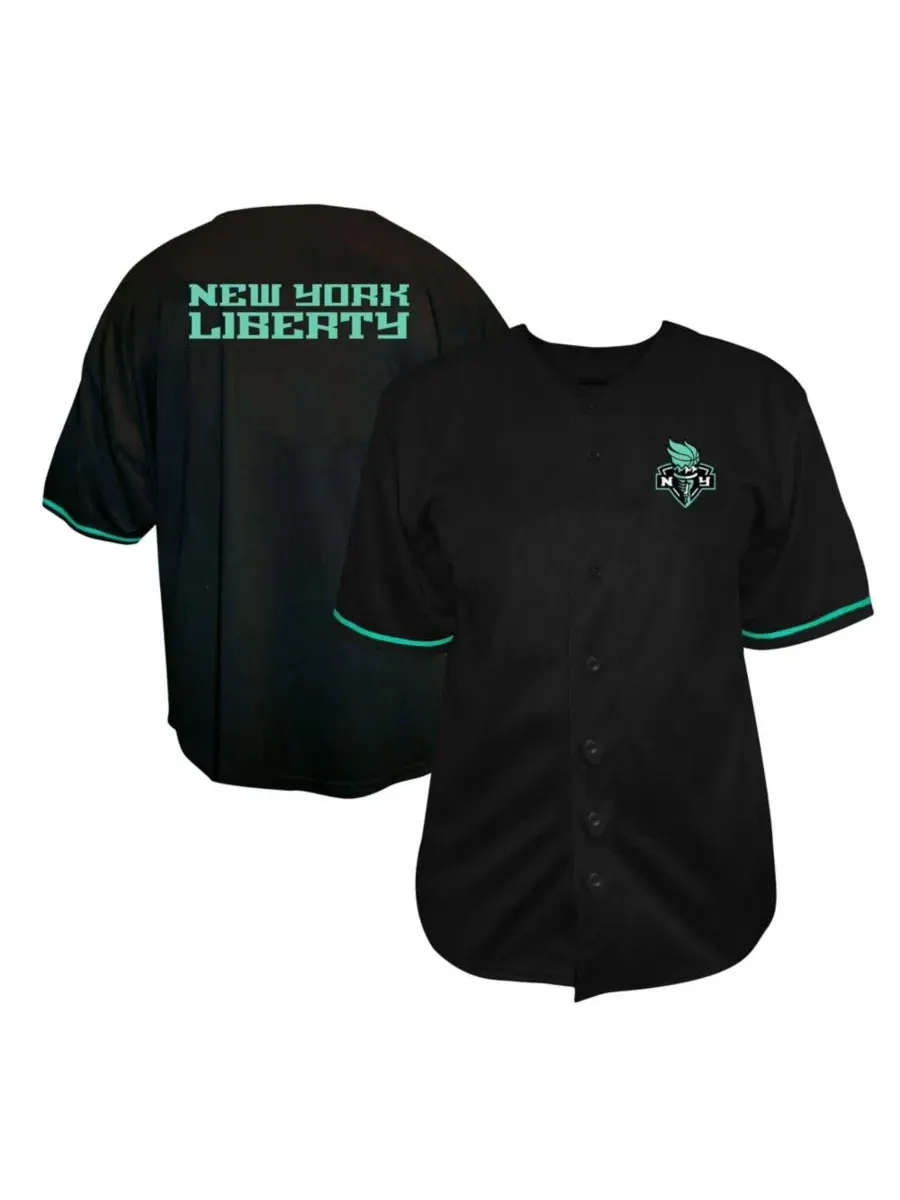 Мужская футболка с полной застежкой на пуговицах New York Liberty Big & Tall Fanatics