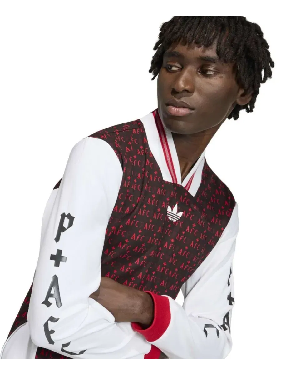 Футболка-джерси с длинным рукавом с принтом Arsenal x Places Faces Lifestyler adidas — изображение 5 из 5, черный