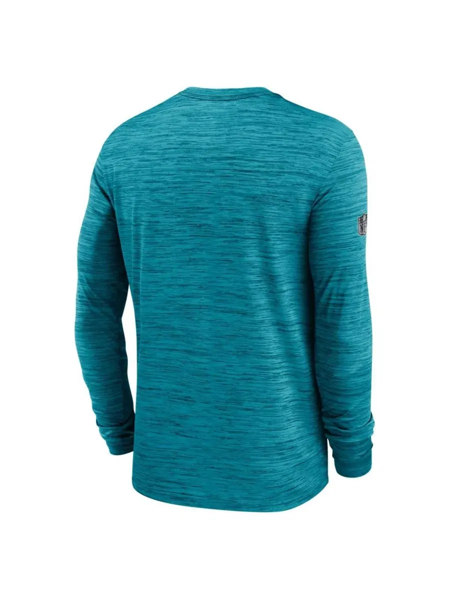 Футболка с длинным рукавом с принтом Sideline Offensive Transition Velocity Dri-FIT Nike — изображение 2 из 2, бирюзовый