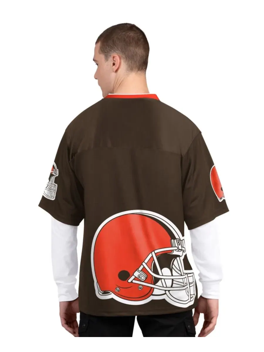 Комплект футболок с длинным и коротким рукавом Cleveland Browns Starter — изображение 5 из 5, коричневый белый