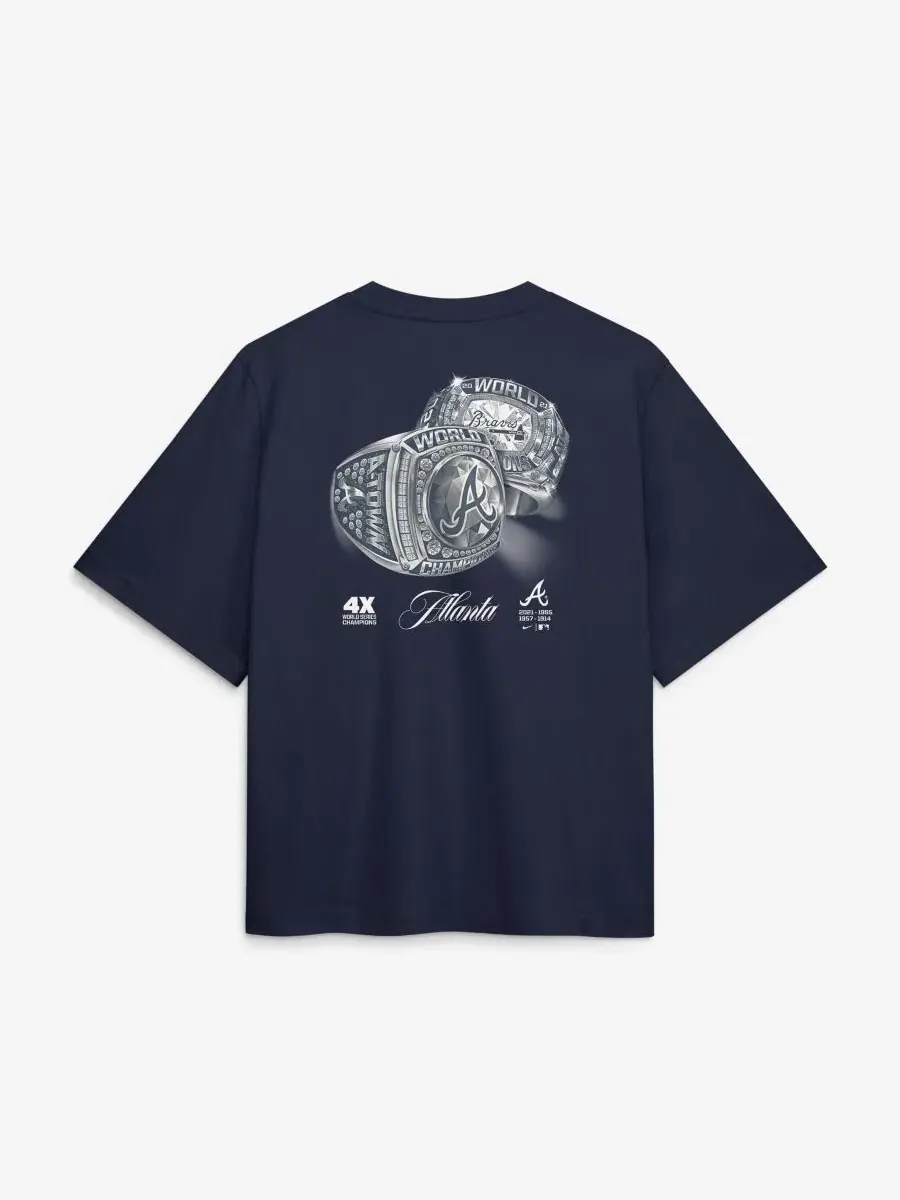 Футболка свободного кроя с коротким рукавом 4x Champions Ring Boxy Nike — изображение 2 из 3, темно-синий