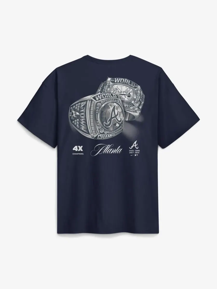 Футболка свободного кроя с коротким рукавом 4x Champions Ring Boxy Nike — изображение 3 из 3, темно-синий