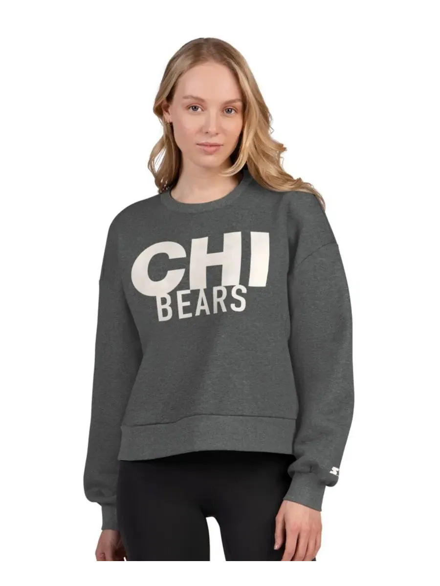 Свитшот с капюшоном и флисовой подкладкой, кроп, Chicago Bears Show Up Starter