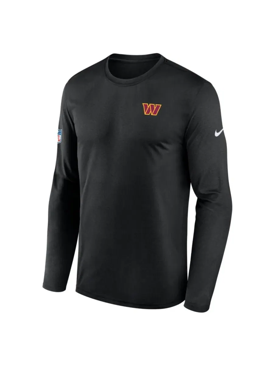 Футболка с длинным рукавом Dri-FIT с логотипом, Washington Commanders Nike — изображение 2 из 3, черный