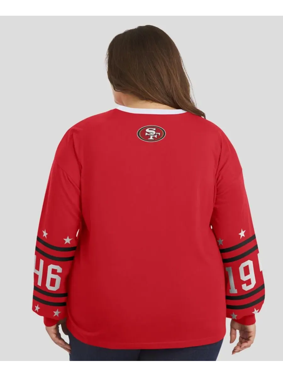 Футболка с длинным рукавом с принтом WEAR by Erin Andrews — изображение 5 из 5, алый