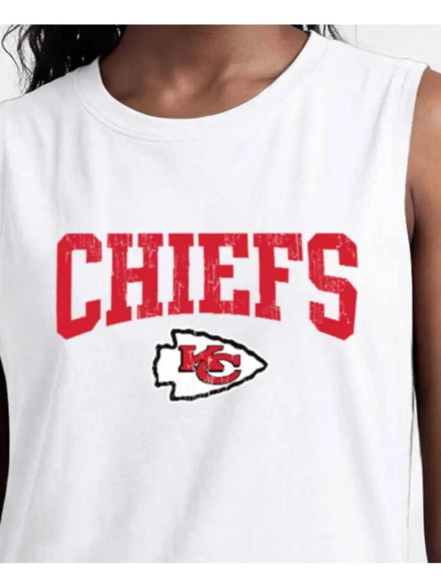 Майка-безрукавка с принтом Kansas City Chiefs Champion — изображение 5 из 5, белый