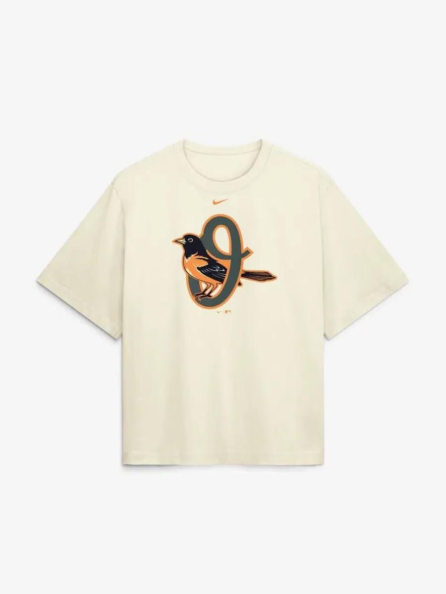 Футболка свободного кроя с опущенными плечами Baltimore Orioles Nike — изображение 4 из 5, бежевый