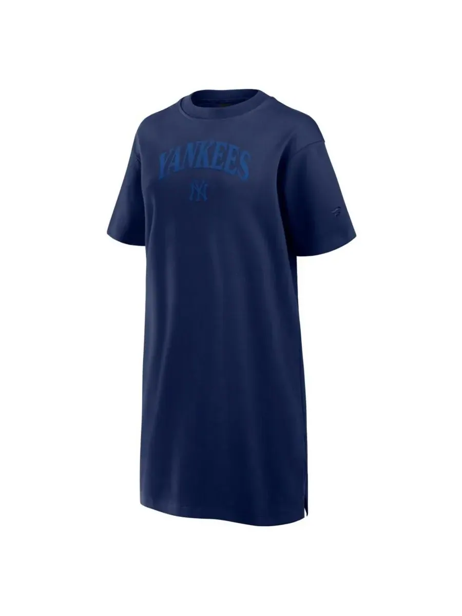 Fanatics Женское хлопковое платье темно-синего цвета с символикой команды New York Yankees — изображение 2 из 3, темно-синий