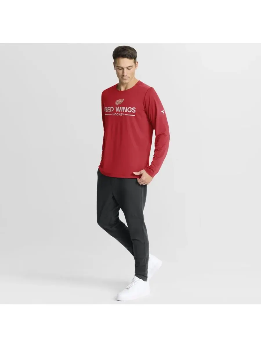 Fanatics Мужская красная футболка с длинным рукавом Detroit Red Wings Authentic Pro Centennial Rink — изображение 3 из 3