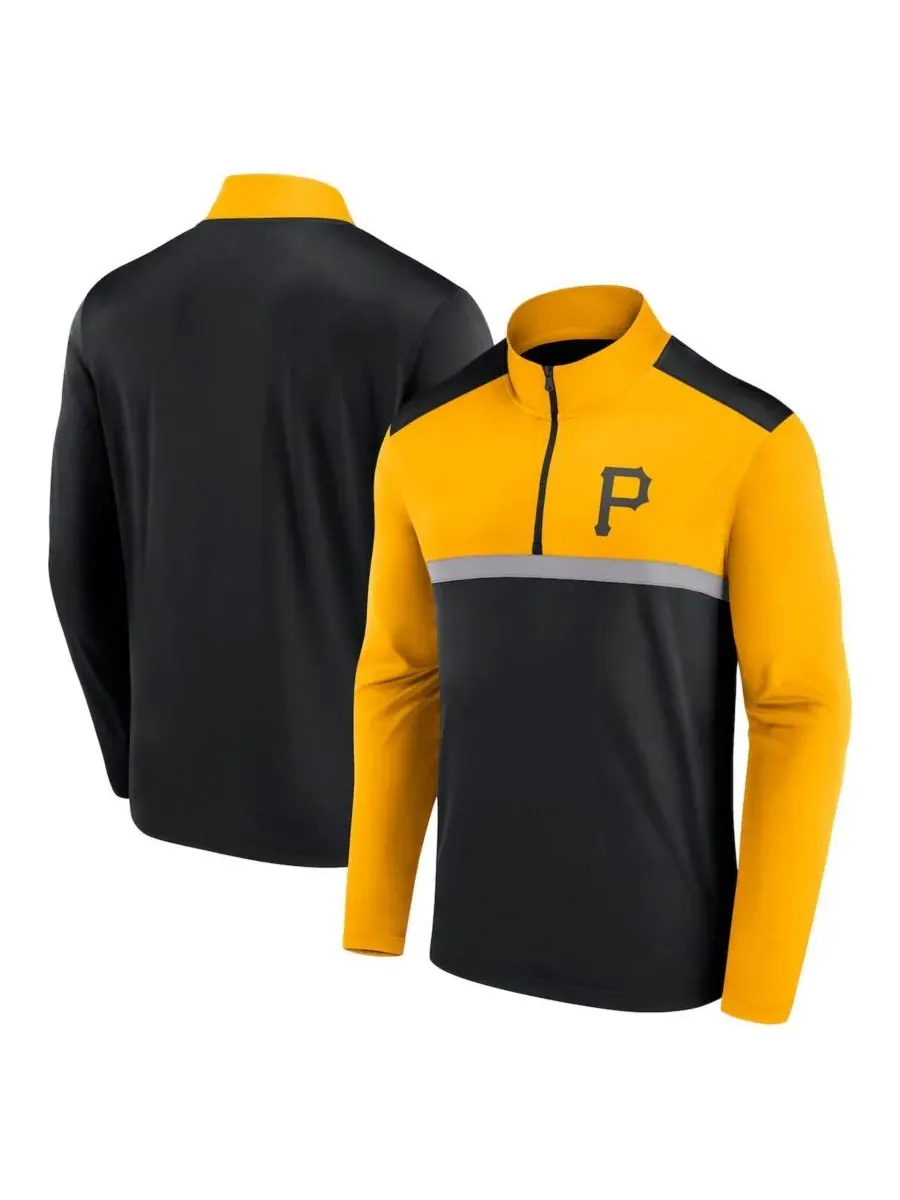 Fanatics Мужская черная футболка Pittsburgh Pirates Unstoppable с застежкой-молнией до четверти