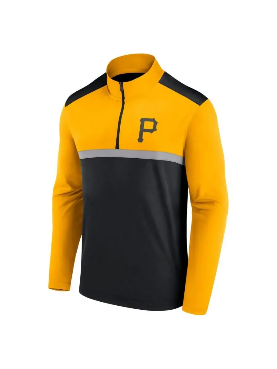 Fanatics Мужская черная футболка Pittsburgh Pirates Unstoppable с застежкой-молнией до четверти — изображение 2 из 3, черный