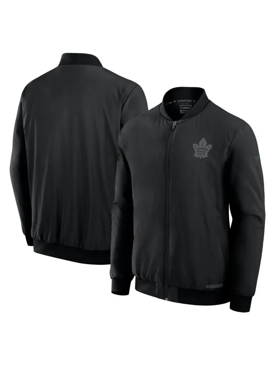 Fanatics Мужская черная куртка-бомбер на молнии с логотипом Toronto Maple Leaf's Authentic Pro Road