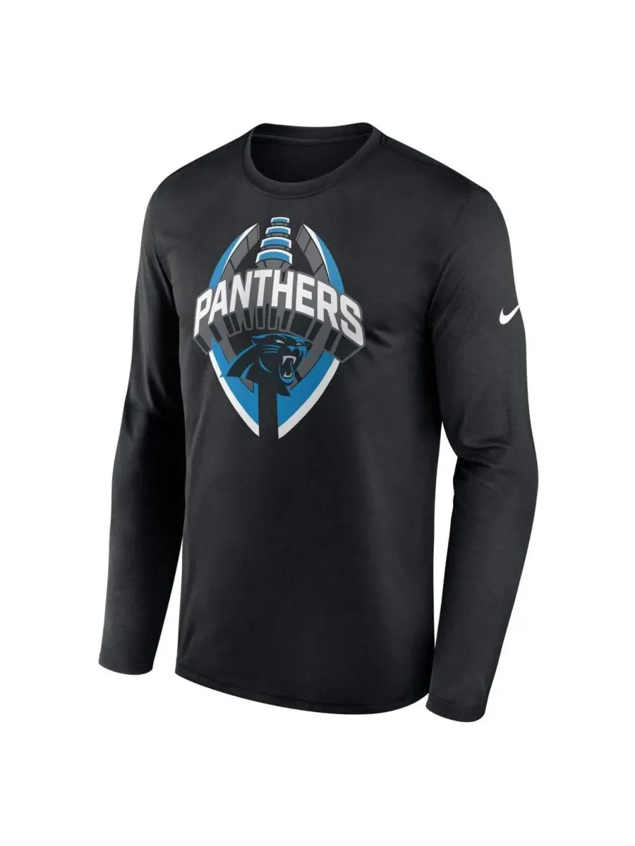 Nike Мужская черная футболка с длинным рукавом Carolina Panthers Primetime Legend Icon Performance — изображение 4 из 5