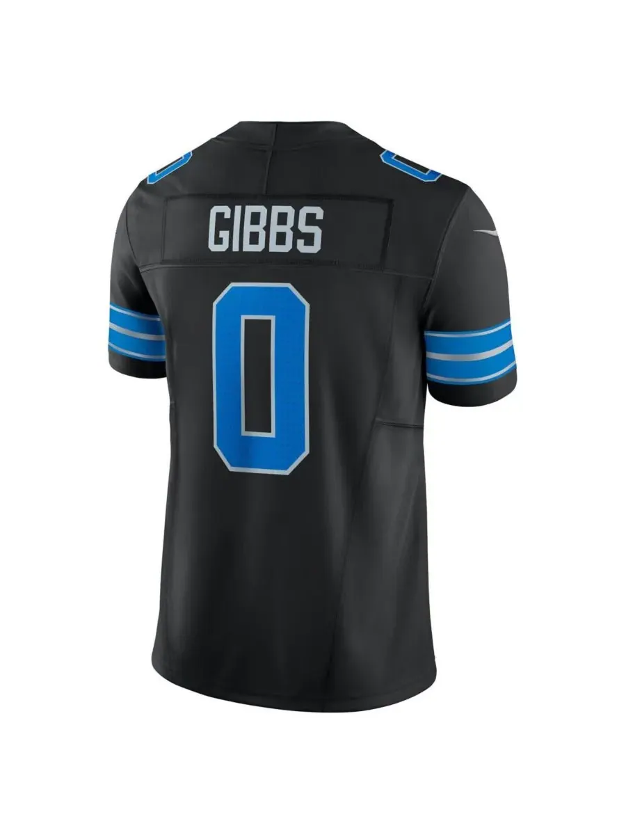 Nike Мужская черная футболка Jahmyr Gibbs Detroit Lions 2nd Alternate Vapor FUSE Limited — изображение 3 из 3, черный