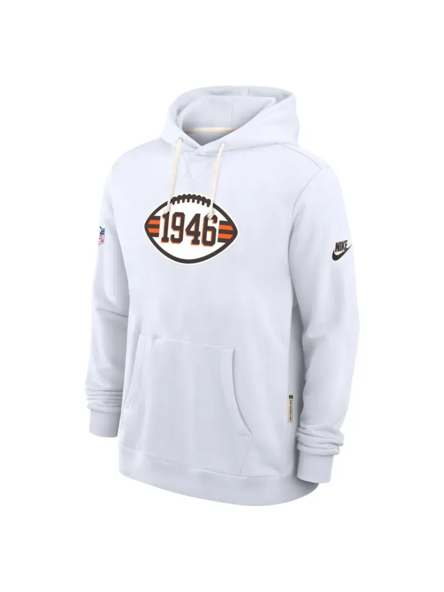 Nike Мужская белая толстовка с капюшоном Cleveland Browns Sideline Offensive Set Play Performance — изображение 5 из 5, белый