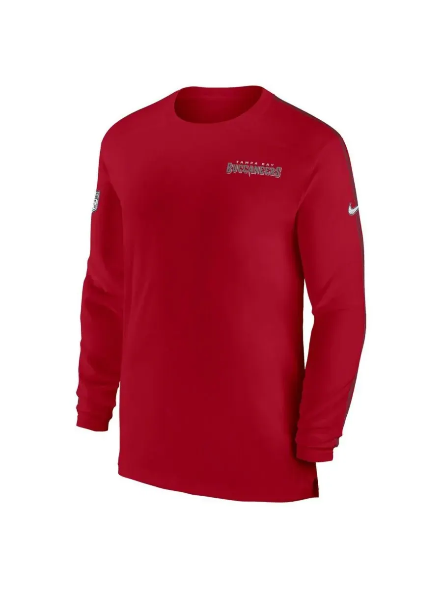 Nike Мужская красная футболка с длинным рукавом Tampa Bay Buccaneers Sideline Coach UV Performance — изображение 2 из 3