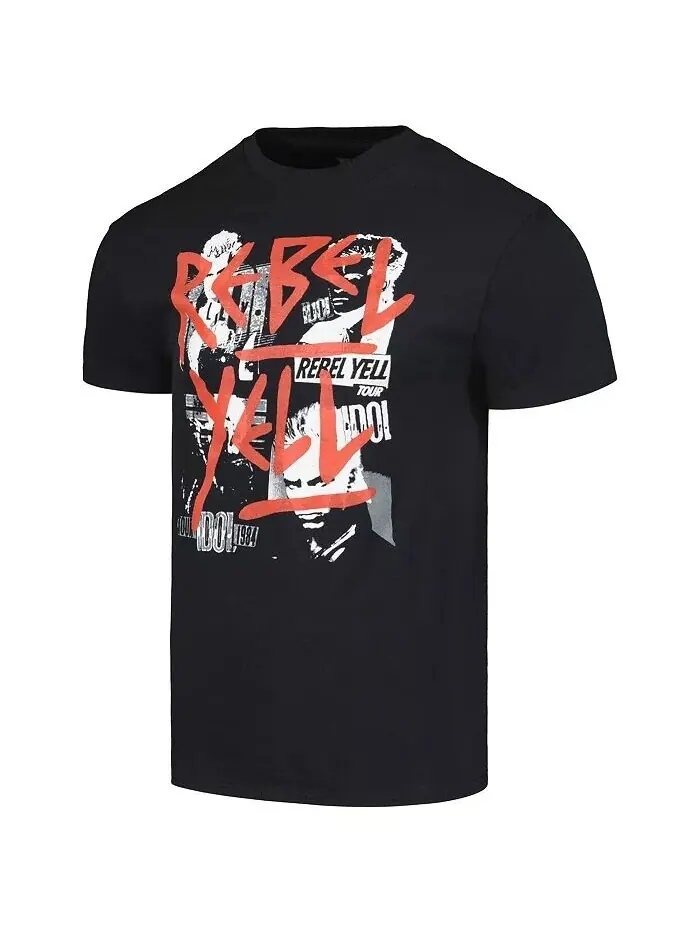 Мужская черная футболка Billy Idol Manhead Merch — изображение 2 из 3