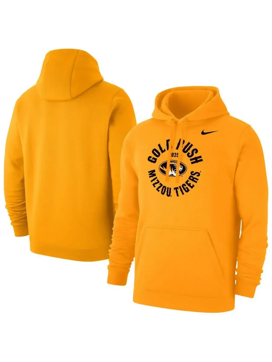 Nike Мужская флисовая толстовка Gold Missouri Tigers 2025 Gold Rush Club