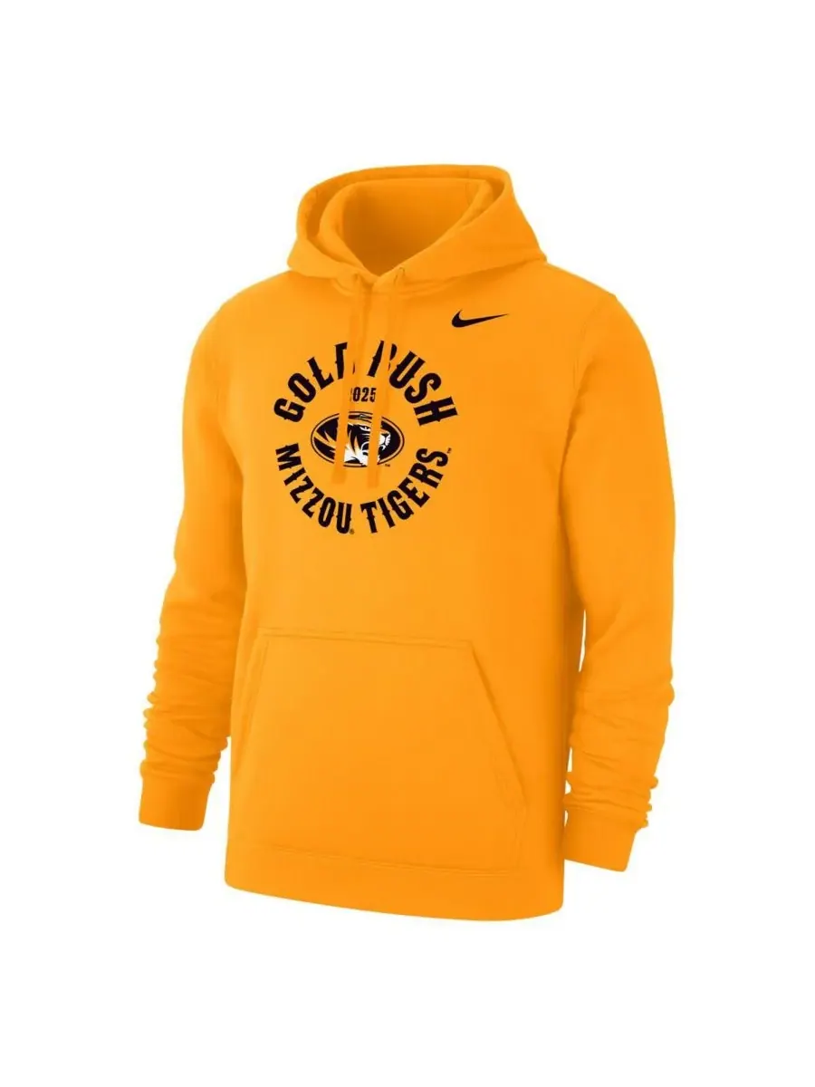 Nike Мужская флисовая толстовка Gold Missouri Tigers 2025 Gold Rush Club — изображение 3 из 3, золото