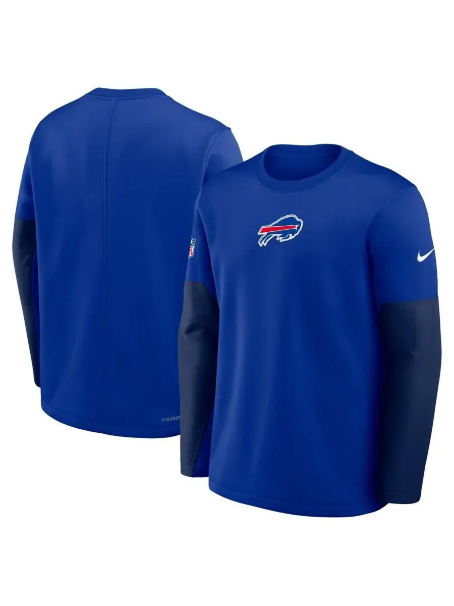 Мужская футболка с длинным рукавом Royal Buffalo Bills Sideline Scripted to Win Performance Nike — изображение 4 из 5