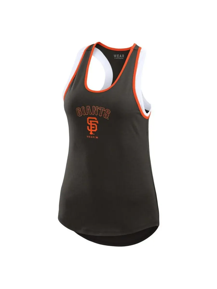 WEAR by Erin Andrews Женская черная майка-борцовка с цветными блоками в стиле San Francisco Giants — изображение 2 из 3