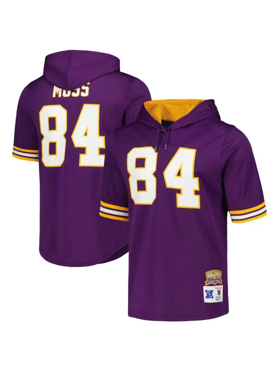 Mitchell & Ness Мужская фиолетовая толстовка с капюшоном и номером игрока команды Minnesota Vikings