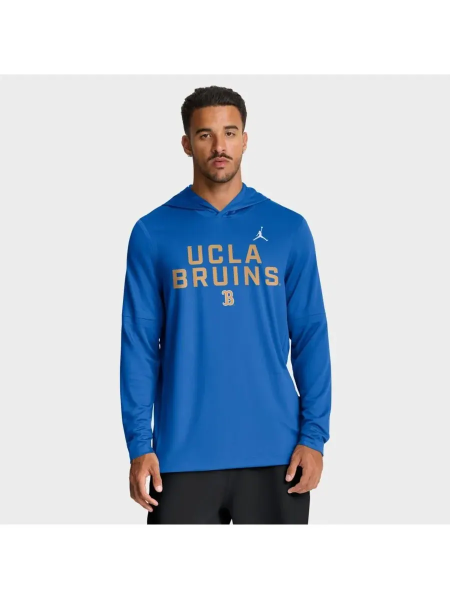 Jordan Мужская синяя толстовка с длинным рукавом UCLA Bruins 2025 Sideline Performance