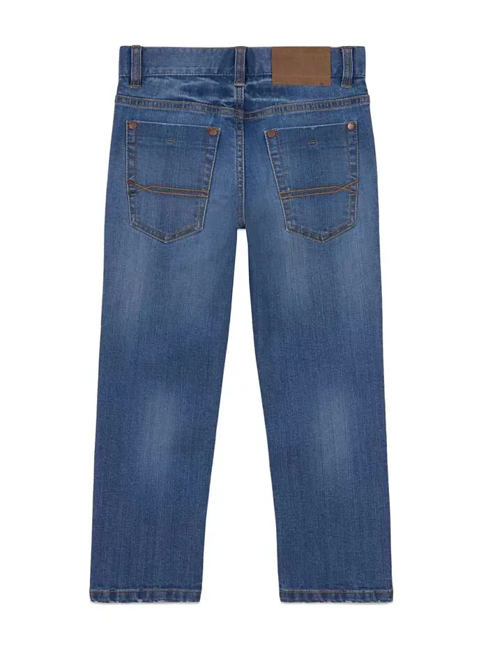 Джинсы прямого кроя Stone Blue для больших мальчиков Tommy Hilfiger — изображение 4 из 4