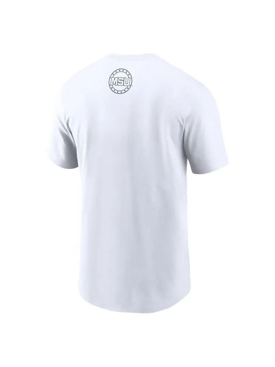 Nike Мужская белая футболка Michigan State Spartans 2025 Football Fan Raise Your Shield — изображение 2 из 3, белый