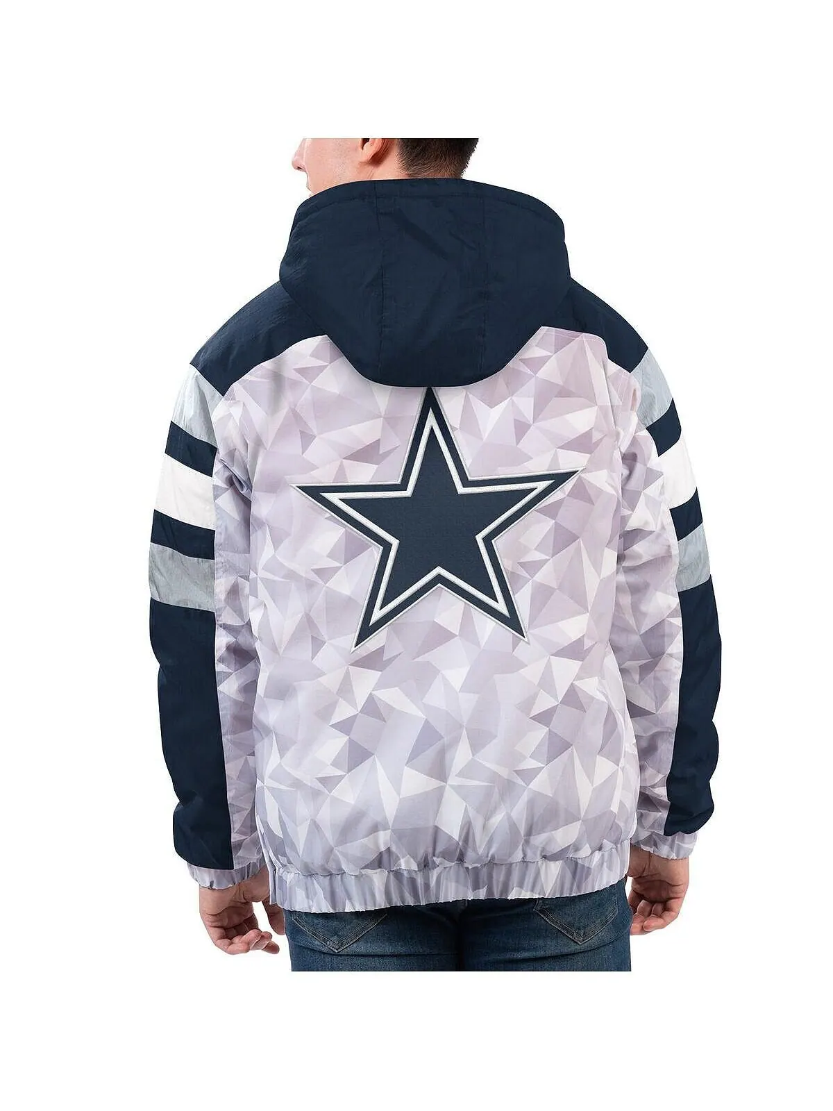 Мужская белая, темно-синяя куртка Dallas Cowboys Tuesday Night Gridiron Raglan с капюшоном и — изображение 2 из 2