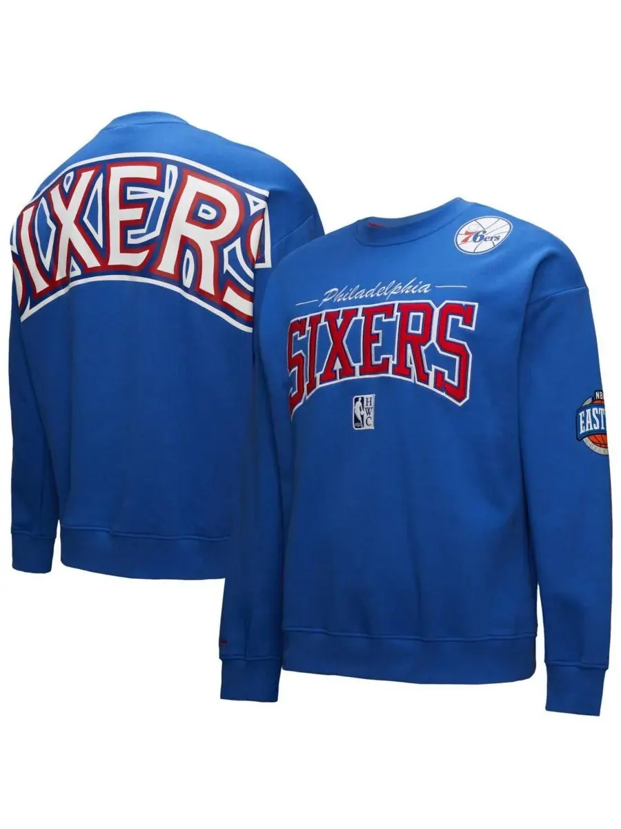 Мужская винтажная толстовка Royal Philadelphia 76ers Hardwood Classics There Back 2.0 Mitchell &