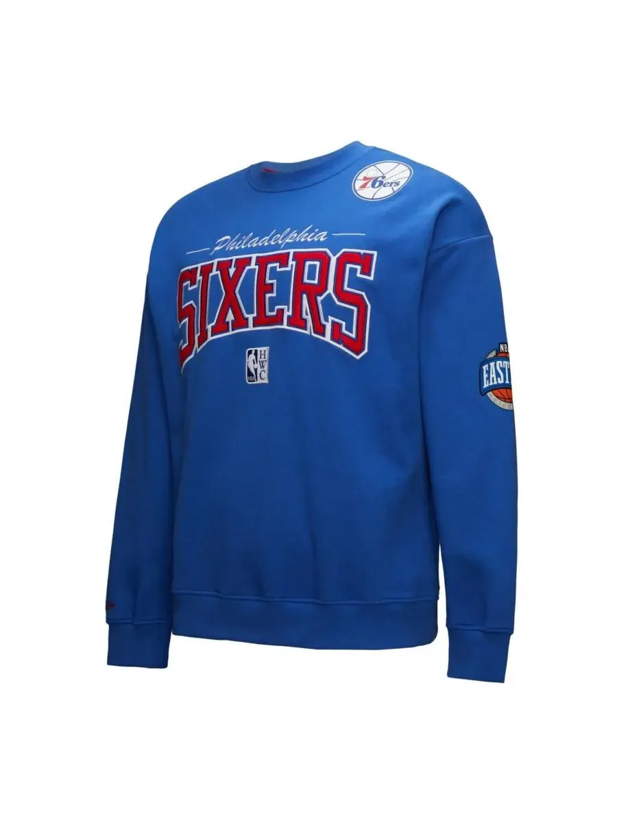 Мужская винтажная толстовка Royal Philadelphia 76ers Hardwood Classics There Back 2.0 Mitchell & — изображение 2 из 5
