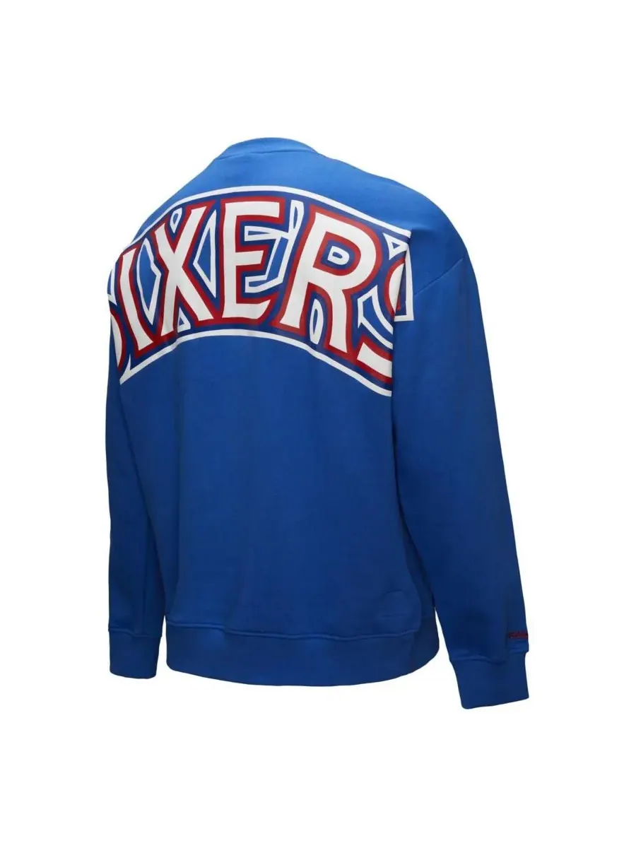 Мужская винтажная толстовка Royal Philadelphia 76ers Hardwood Classics There Back 2.0 Mitchell & — изображение 3 из 5