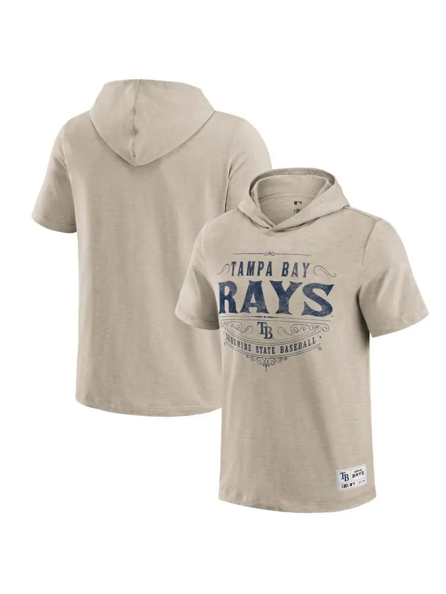 Fanatics Мужская футболка с капюшоном цвета хаки с символикой команды Tampa Bay Rays