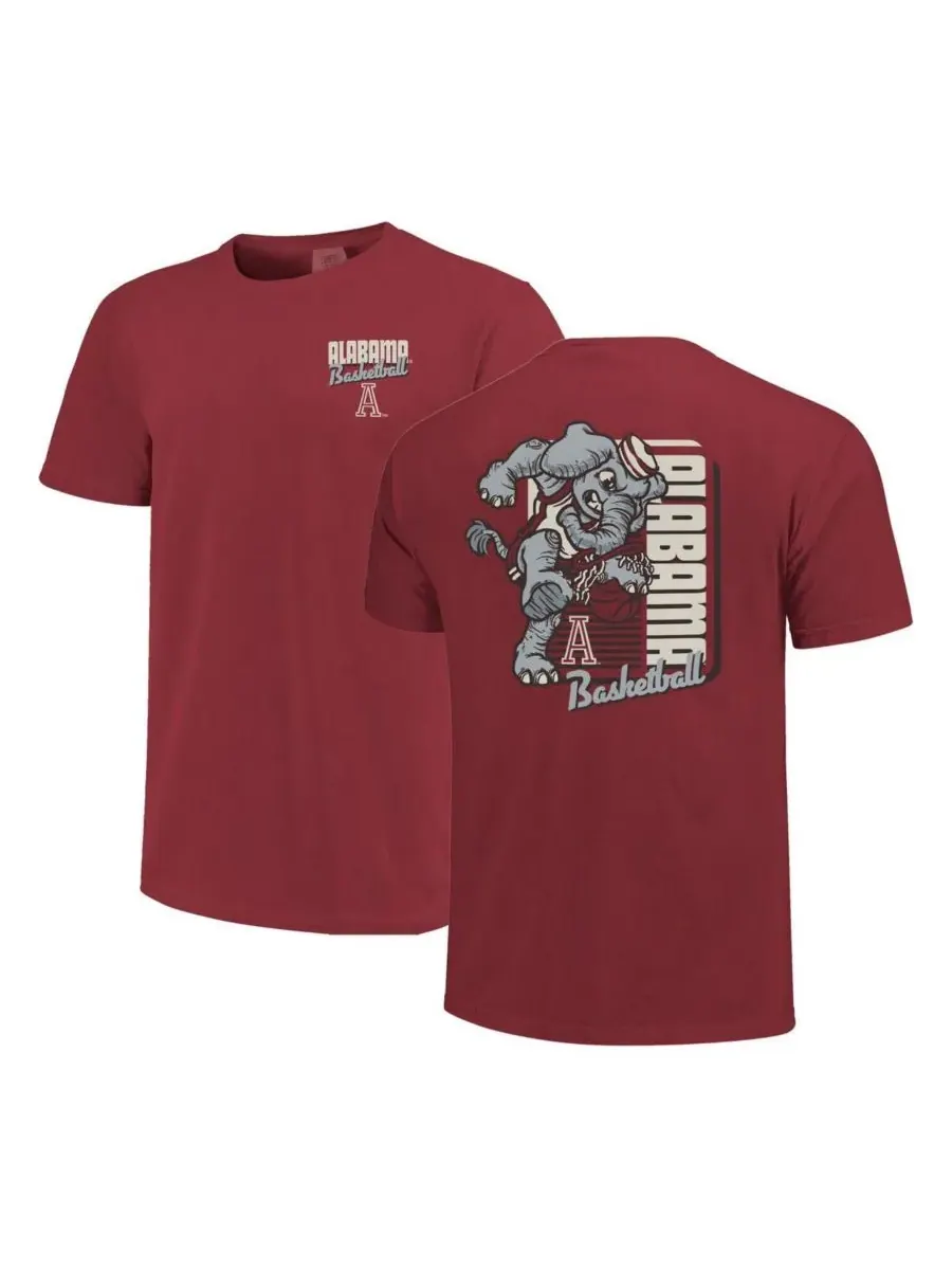 Image One Мужская футболка Crimson Alabama Crimson Tide Comfort Colors Mascot Dunk