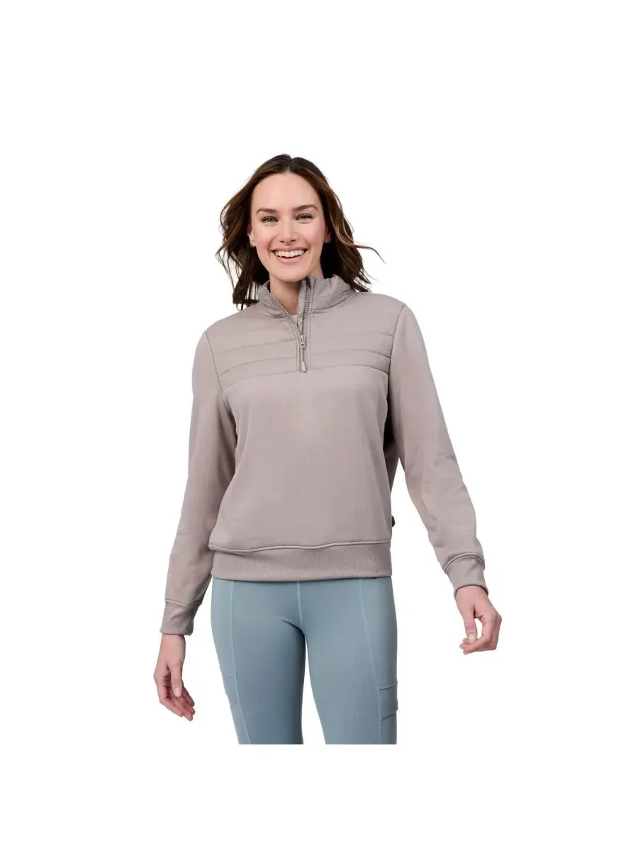 Женская флисовая кофта Cloud Fleece с застежкой-молнией до середины груди Free Country, Taupewood — изображение 4 из 7