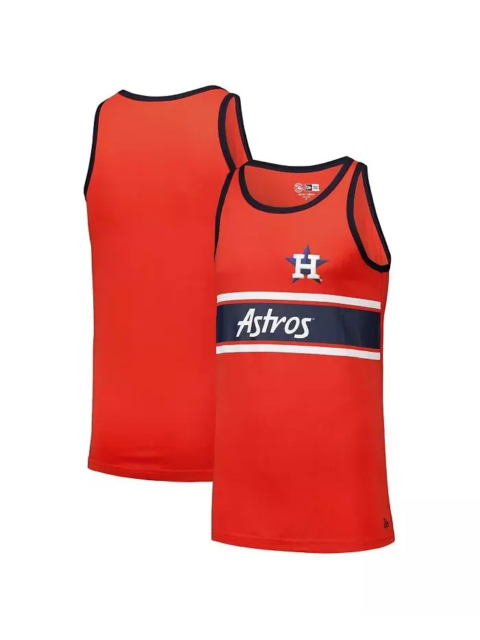 Мужская оранжевая майка-топ Houston Astros Jersey Ringer New Era